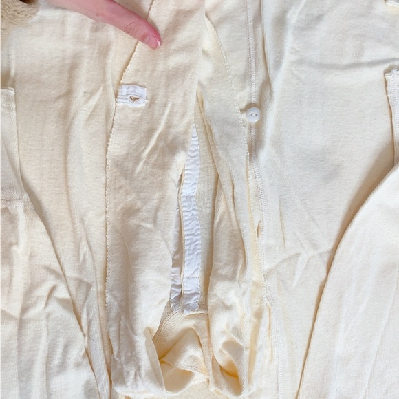 Button front onzie long John one piece suit in creme vintage men’s size XL - Picture 8 of 9